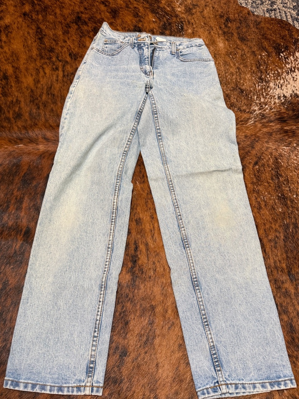 Vintage AT Denim Mom Jeans Womens 2R Light Wash Blue High Rise Straight Leg 90s - Picture 2 of 7